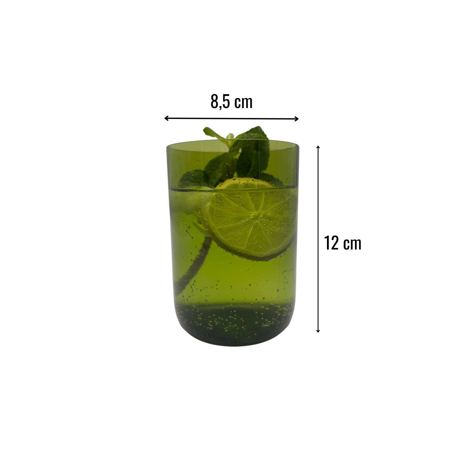 Trinkgläser handgefertigt grün 350ml recycelt Glas Geschirr Wasser Gastro Sets verfügbar